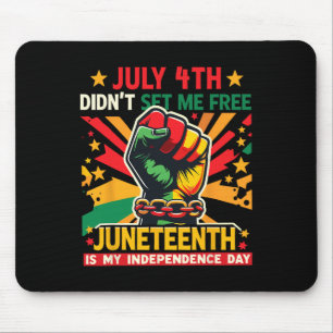 Juneteenth ist mein Unabhängigkeitstag Freiheit Vo Mousepad