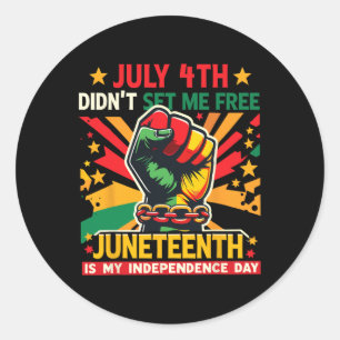Juneteenth ist mein Unabhängigkeitstag Freiheit Vo Runder Aufkleber