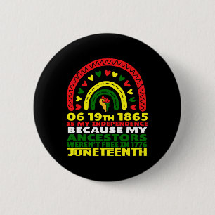 Juneteenth ist mein Unabhängigkeitstag rosa schwar Button
