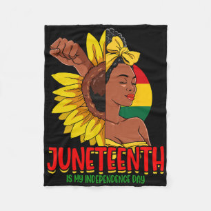 Juneteenth ist mein Unabhängigkeitstag Schwarze Fr Fleecedecke