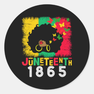 Juneteenth ist mein Unabhängigkeitstag Schwarze Fr Runder Aufkleber