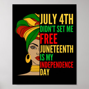 Juneteenth ist mein Unabhängigkeitstag Schwarze Ge Poster