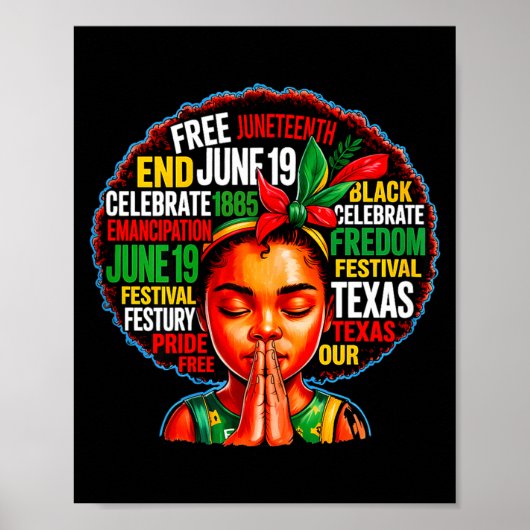 Juneteenth ist Unabhängigkeitstag 4. Juli schwarz Poster (Vorne)