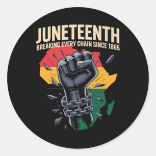 Juneteenth: Jede Kette bricht seit 1865 Vintage Runder Aufkleber