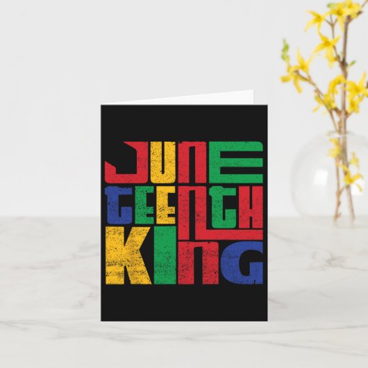 Juneteenth King Black Man Boy Juneteenth King Karte (Gelbe Blume)