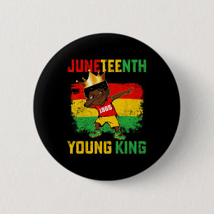 Juneteenth King feiert 1865 Black Boys Kids T Button