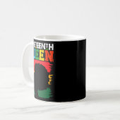 Juneteenth-Königin schwarzes Afro-Melanin-Mädchen Kaffeetasse (Vorderseite Links)