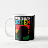 Juneteenth-Königin schwarzes Afro-Melanin-Mädchen Kaffeetasse (Links)