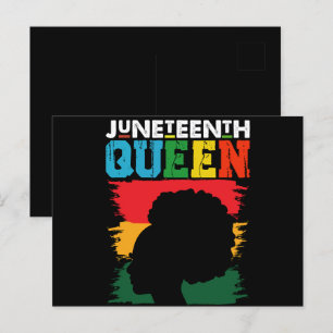 Juneteenth-Königin Schwarzes Afro Melanin Mädchen  Postkarte
