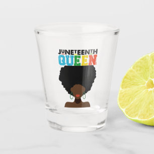 Juneteenth-Königin Schwarzes Afro Melanin Mädchen Schnapsglas