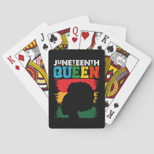 Juneteenth-Königin Schwarzes Afro Melanin Mädchen Spielkarten