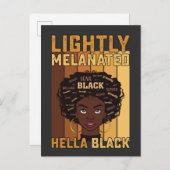 Juneteenth Lightly Melanated Hella Black Melanin Einladungspostkarte (Vorne/Hinten)