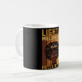 Juneteenth Lightly Melanated Hella Black Melanin Kaffeetasse (Vorderseite Links)