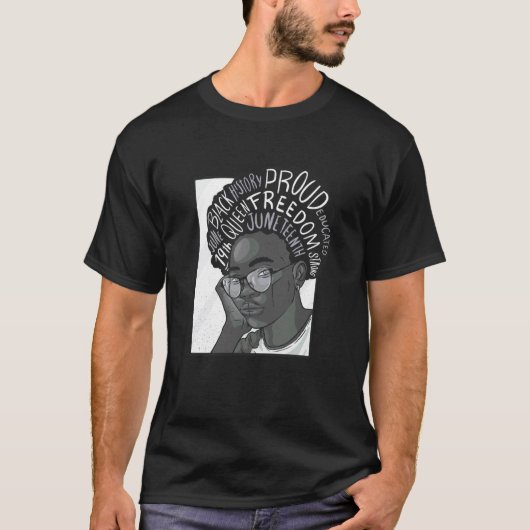 JUNETEENTH Mädchen. Stark. Gebildet. Stolz. Meme T-Shirt (Vorderseite)