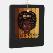 Juneteenth Melanin Black African American Girl Keramikornament (Rechts)