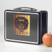 Juneteenth Melanin Black African American Girl Metall Brotdose (Beispiel)