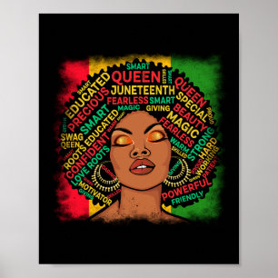 Juneteenth Melanin Black Queen African American La Poster