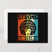 Juneteenth Melanin Black Women Natural Hair Afro Postkarte (Vorne/Hinten)