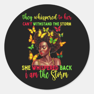 Juneteenth Melanin Girl Black Women Afro Black Runder Aufkleber