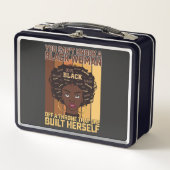 Juneteenth Melanin kann keine schwarze Frau klopfe Metall Brotdose (Vorderseite)