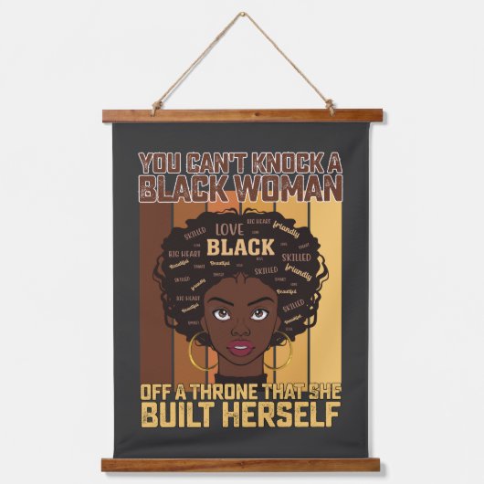 Juneteenth Melanin kann keine schwarze Frau klopfe Wandteppich Mit Holzrahmen (Vorderseite)