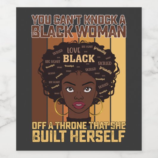 Juneteenth Melanin kann keine schwarze Frau klopfe Weinetikett (Einzelnes Label)