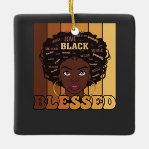 Juneteenth Melanin Schwarzes Afroamerikanisches Mä Keramikornament