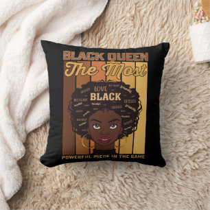 Juneteenth Melanin Schwarzes Mädchen Das Mächtigst Kissen