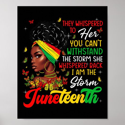 Juneteenth Monat Afrikanisches Mädchen Frau Afro I Poster (Vorne)