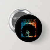 Juneteenth My Independence Day Retro Afro Women Me Button (Vorne & Hinten)