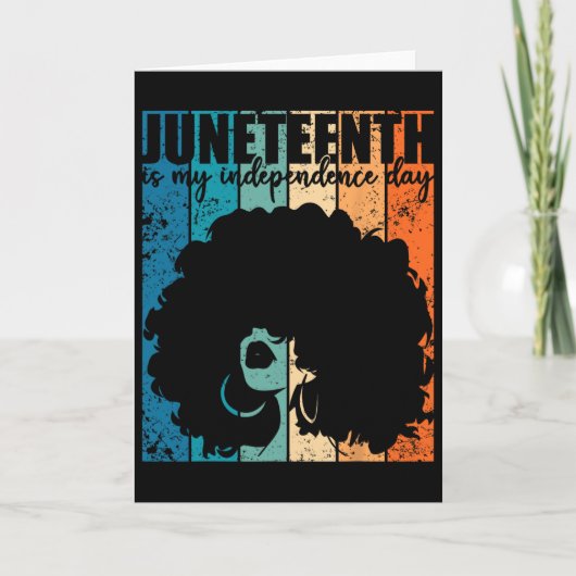 Juneteenth My Independence Day Retro Afro Women Me Karte (Vorderseite)