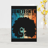 Juneteenth My Independence Day Retro Afro Women Me Karte (Gelbe Blume)