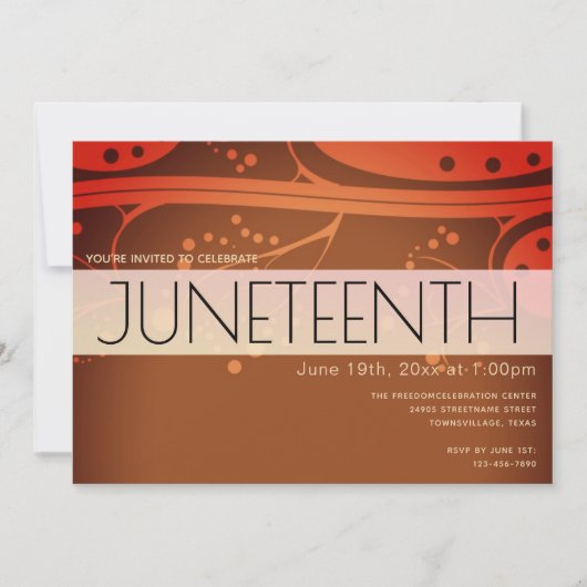 Juneteenth Orange Brown Black Freedom Celebration Einladung (Vorderseite)