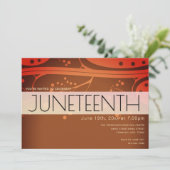 Juneteenth Orange Brown Black Freedom Celebration Einladung (Stehend Vorderseite)