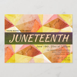 Juneteenth Orange Yellow Abstrakt Freedom Einladung
