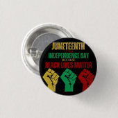 Juneteenth Pan-Afrikanische Faust-Taste Button (Vorne & Hinten)