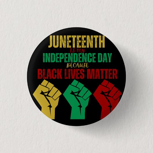 Juneteenth Pan-Afrikanische Faust-Taste Button (Vorderseite)