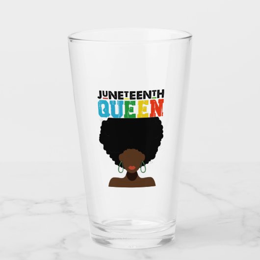 Juneteenth Queen Black Afro Melanin Girl Glas (Vorderseite)