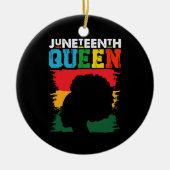 Juneteenth Queen Black Afro Melanin Girl Keramik Ornament (Vorne)