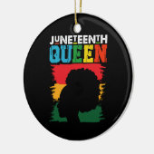 Juneteenth Queen Black Afro Melanin Girl Keramik Ornament (Links)