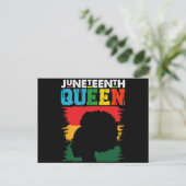 Juneteenth Queen Black Afro Melanin Girl Postkarte (Stehend Vorderseite)