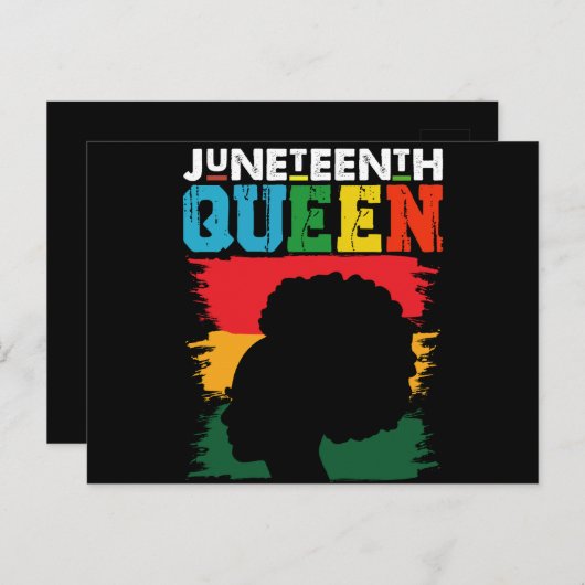 Juneteenth Queen Black Afro Melanin Girl Postkarte (Vorne/Hinten)