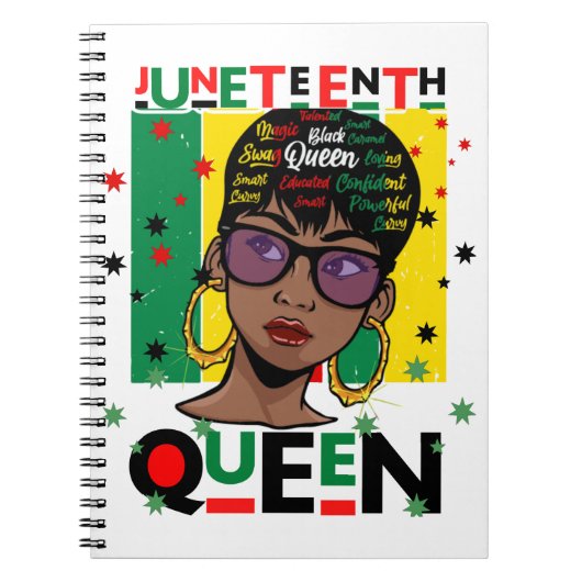 Juneteenth Queen Melanin Sista Black Girl Magic Notizblock (Vorderseite)