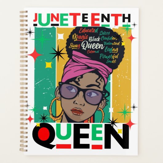 Juneteenth Queen Melanin Sista Black Girl Magic Planer (Vorderseite)