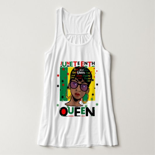 Juneteenth Queen Melanin Sista Black Girl Magic Tank Top (Design Vorderseite)