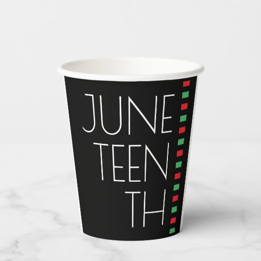 Juneteenth Red Black Green Holiday Pappbecher (Rückseite)