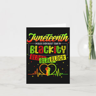 Juneteenth schwarz jeden Tag schwarzes Herzschlag Karte
