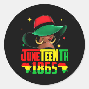 Juneteenth Schwarze Afrikanische Frauen Haar Ich e Runder Aufkleber