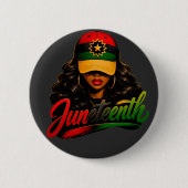 Juneteenth Schwarze Afro Frauen Melanin Freiheit 1 Button (Vorderseite)