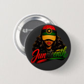 Juneteenth Schwarze Afro Frauen Melanin Freiheit 1 Button (Vorne & Hinten)